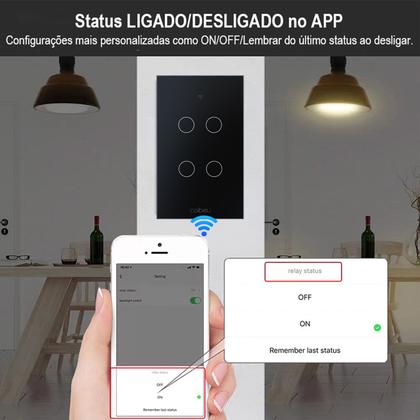 Imagem de COIBEU Tuya WiFi Interruptor De Luz Inteligente 4 gang Wall Touch Switch Trabalho Com Alexa Google Home