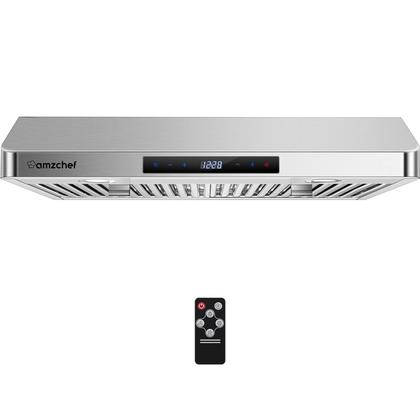 Imagem de Coifa AMZCHEF 30" de Aço Inox para Gabinete com LED e 700 CFM (Inox)