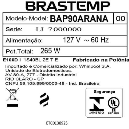 Imagem de Coifa Brastemp Timer 90 cm BAP90AR