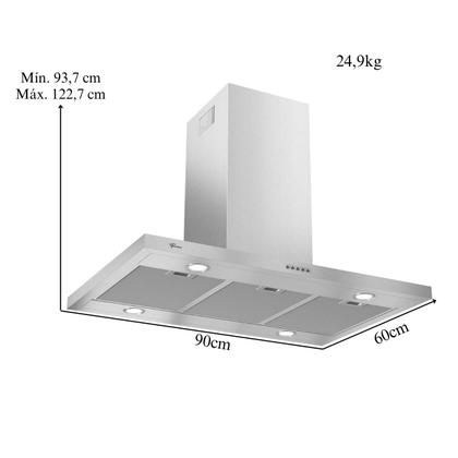 Imagem de Coifa de Ilha 127v Tradition Line 90cm Inox Fischer