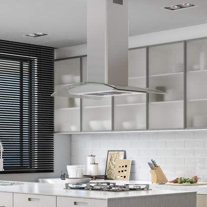 Imagem de Coifa de Ilha 90cm Fischer Island Vidro com Função Depurador e Exaustor Inox 127V