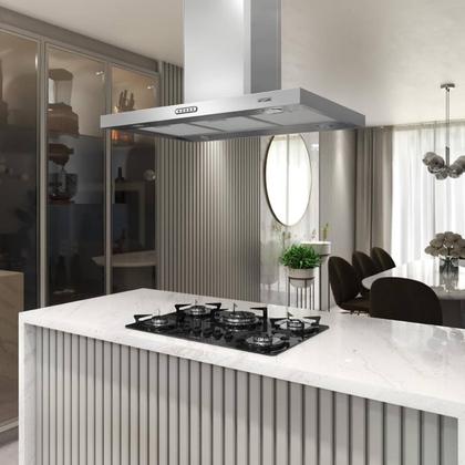 Imagem de Coifa de Ilha 90cm Retangular Fogatti Inox