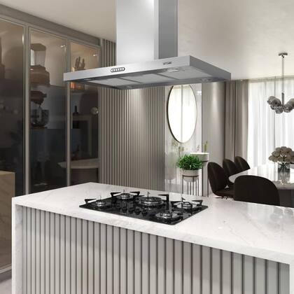 Imagem de Coifa de Ilha 90cm Retangular Fogatti Inox