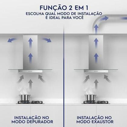 Imagem de Coifa De Ilha 90Cm Vidro Com Luz De Led 220V - Electrolux