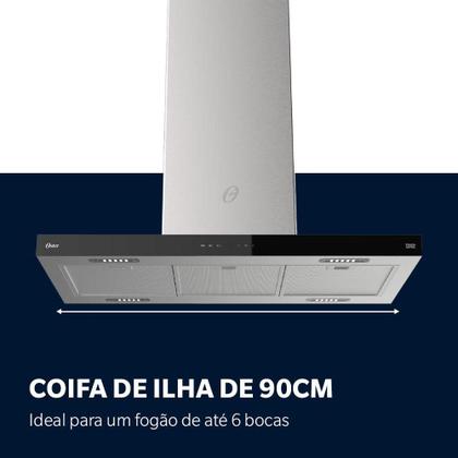 Imagem de Coifa De Ilha Oster Inox Touch Control 90cm 110V