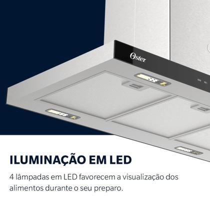 Imagem de Coifa de Ilha Oster Inox Touch Control 90cm