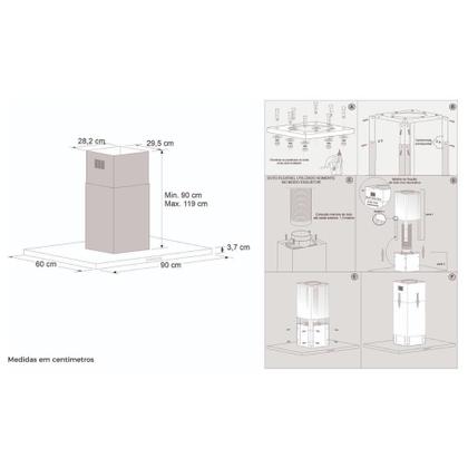 Imagem de Coifa de Ilha Tradition Line 90cm 220V Inox Fischer