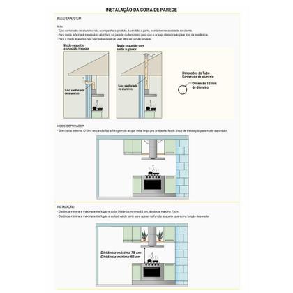 Imagem de Coifa De Parede 90cm Retangular Duto Slim Fogatti Inox 220V