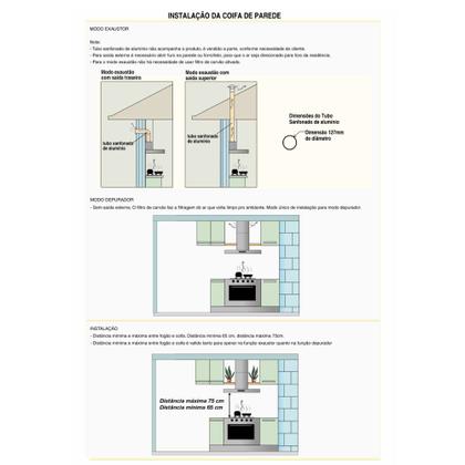 Imagem de Coifa de Parede 90cm Vidro Curvo Duto Slim Fogatti Black