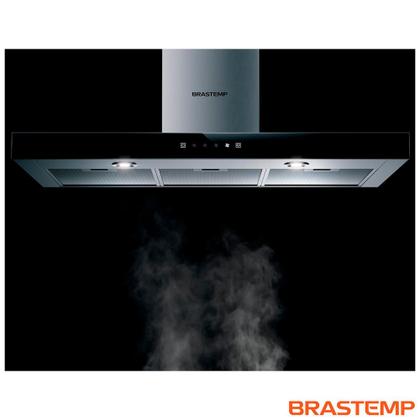 Imagem de Coifa de Parede Brastemp 90 cm Tbox com 03 Velocidades + Turbo, Painel Touch, Timer, Inox - BAE90AR
