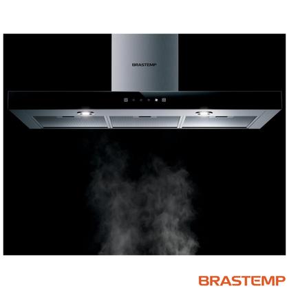 Imagem de Coifa de Parede Brastemp 90 cm Tbox com 03 Velocidades + Turbo, Painel Touch, Timer, Inox - BAE90AR