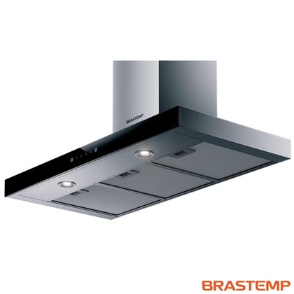 Imagem de Coifa de Parede Brastemp 90 cm Tbox com 03 Velocidades + Turbo, Painel Touch, Timer, Inox - BAE90AR