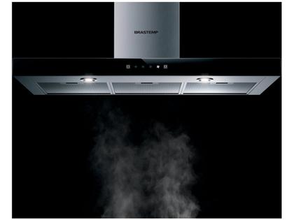 Imagem de Coifa de Parede Brastemp 90 cm Tbox com 03 Velocidades + Turbo, Painel Touch, Timer, Inox - BAE90AR