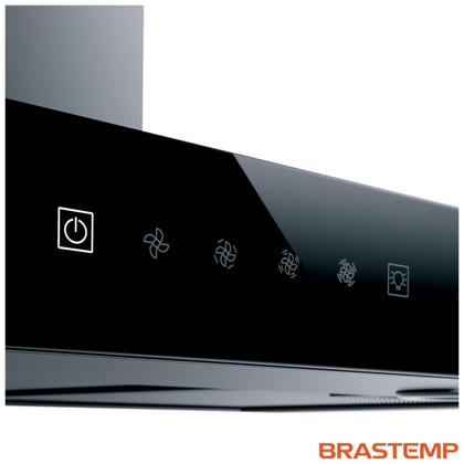 Imagem de Coifa de Parede Brastemp 90 cm Tbox com 03 Velocidades + Turbo, Painel Touch, Timer, Inox - BAE90AR