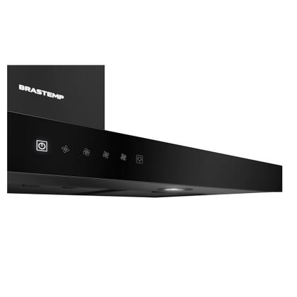 Imagem de Coifa de Parede Brastemp 90cm com 03 Velocidades, Painel Touch on Glass Eclipse Collection Black Inox - BAE90AP
