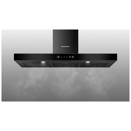 Imagem de Coifa de Parede Brastemp 90cm com 03 Velocidades, Painel Touch on Glass Eclipse Collection Black Inox - BAE90AP