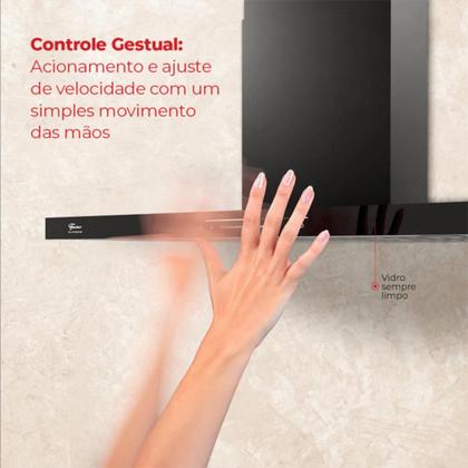 Imagem de Coifa de parede fischer platinium 90 cm com controle por gesto