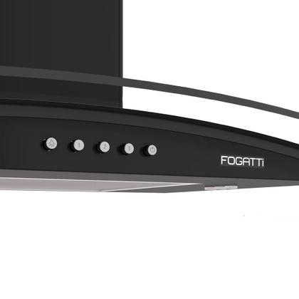 Imagem de Coifa de Parede Fogatti Com Função Depurador e Exaustor Vidro Curvo Clean 60cm 140W Preto 127V