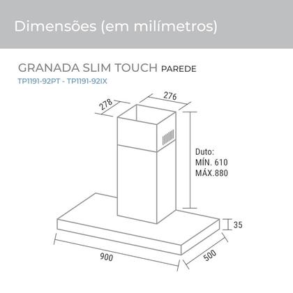 Imagem de Coifa de Parede Granada Slim Touch 90 Cm Suggar