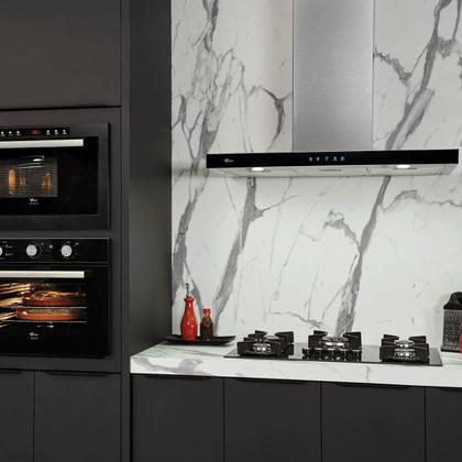 Imagem de Coifa de parede infinity 90 cm vidro digital touch preto 127v - fischer