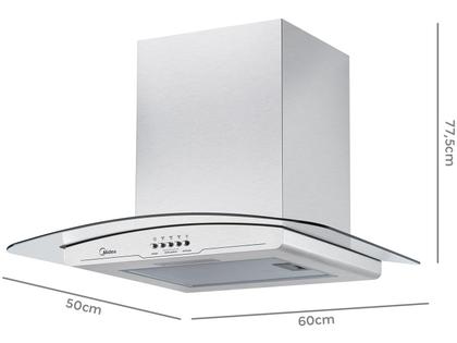 Imagem de Coifa de Parede Midea 60cm Vidro Inox RGB601 - 127 Volts