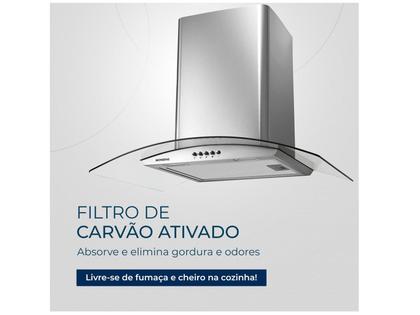 Imagem de Coifa de Parede Mondial 60cm Inox até 4 Bocas Curvo CF60-01