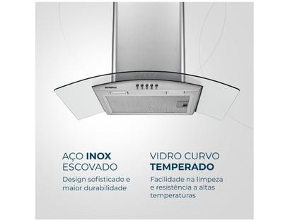 Imagem de Coifa de Parede Mondial 60cm Inox até 4 Bocas Curvo CF60-01