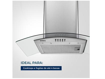 Imagem de Coifa de Parede Mondial 60cm Inox até 4 Bocas Curvo CF60-01