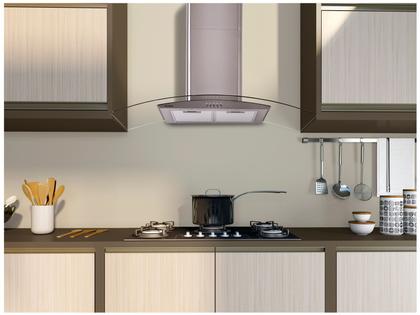 Imagem de Coifa de Parede Mondial 90cm até 6 Bocas Vidro Curvo CF90-01