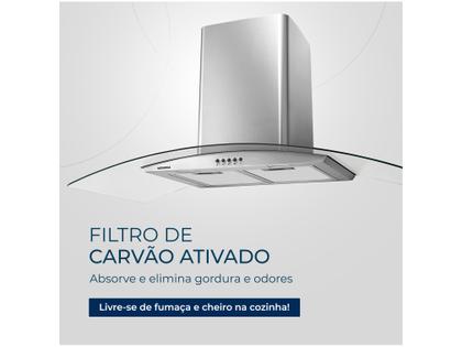 Imagem de Coifa de Parede Mondial 90cm até 6 Bocas Vidro Curvo CF90-01