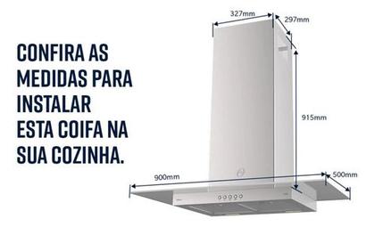 Imagem de Coifa De Parede Vidro E Inox 2 Funções 90cm 127v - Oster