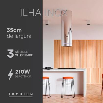 Imagem de Coifa e Depurador de Ilha EOS 35cm Redonda ECO40IR Inox 220V