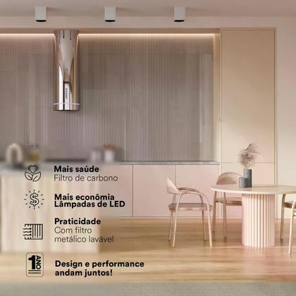 Imagem de Coifa e Depurador de Ilha EOS 35cm Redonda ECO40IR Inox 220V