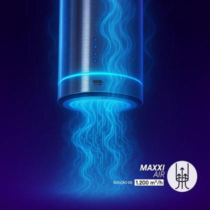 Imagem de Coifa e Depurador de Ilha EOS 38cm Maxxi Air Redonda All Black 1200m³/h EMCO41IRP 220V