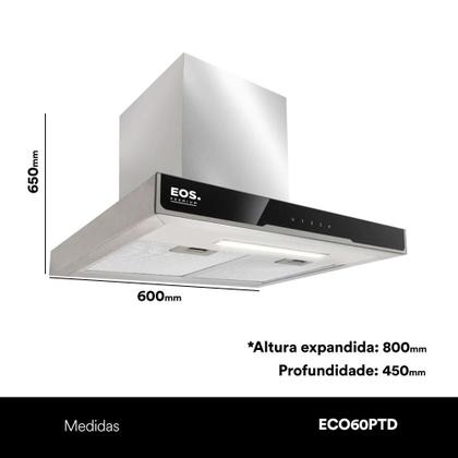 Imagem de Coifa e Depurador de Parede EOS 60cm Digital Touch Inox 110V