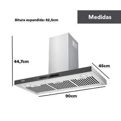 Imagem de Coifa e Depurador de Parede EOS 90cm Maxxi Air Digital Touch Inox EPCO90PTD 220V