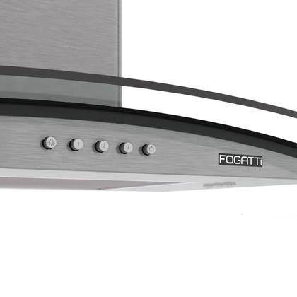 Imagem de Coifa Fogatti Parede Vidro Curvo Clean Kromanox 90cm