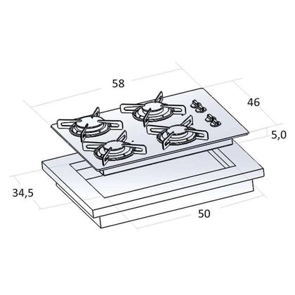 Imagem de Coifa Gourmet Inox Vidro Curvo 60cm Cooktop Amarelo Safanelli