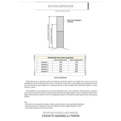 Imagem de Coifa Ilha 75cm Retangular Terim Inox 220V