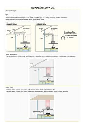 Imagem de Coifa Ilha 90cm Retangular Inox Fogatti 3 Velocidades Painel Touch e Iluminação Led