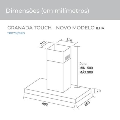Imagem de Coifa Ilha Granada 90 Cm Inox Suggar