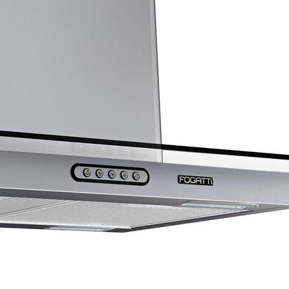Imagem de Coifa Ilha Vidro Reto Inox 90cm Fogatti