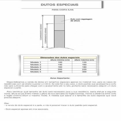 Imagem de Coifa Nardelli Ilha / Teto Retangular Inox 120 Cm