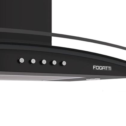 Imagem de Coifa Parede 70cm Vidro Curvo 4 e 5 Bocas Clean Black Fogatti