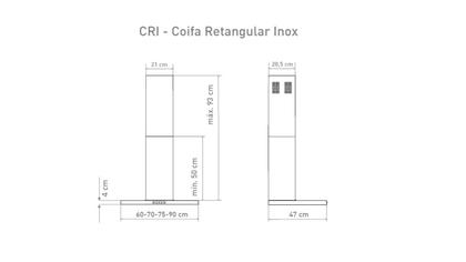 Imagem de Coifa Parede Retangular 75cm Nardelli Slim Inox 4 á 6 Bocas