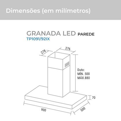 Imagem de Coifa Suggar Granada LED 90CM 127V Suggar