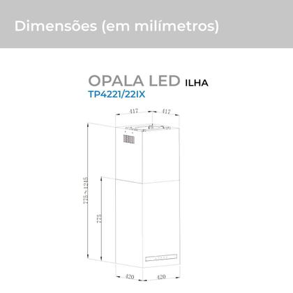 Imagem de Coifa Suggar Ilha Quadrada Opala Led Painel Touch Inox
