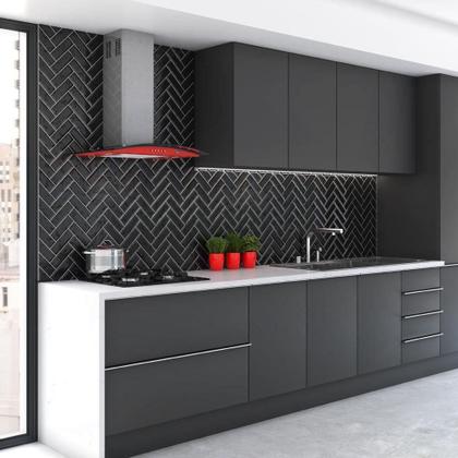 Imagem de Coifa Terim de Parede Clean Vidro Curvo Vermelha Kroma 70cm Vermelho Kroma 110V