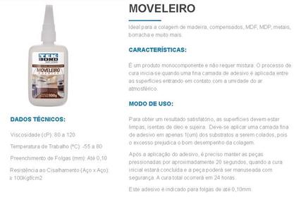 Imagem de Cola Adesivo Instantânea Tek Bond Moveleira 793 100gr