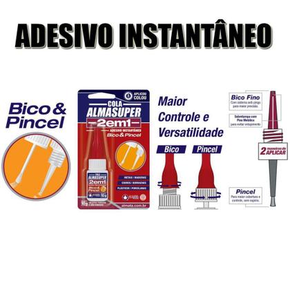 Imagem de Cola Adesivo Instantâneo 2 em 1 Almasuper 10g - Baungarten